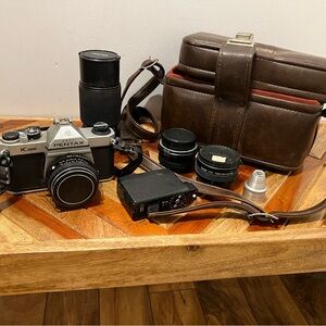 Vintage Camera, lenses, and bag